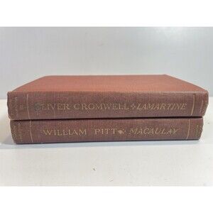 RARE 2 HC Books Houghton Mifflin Foreign Biographies 1859 William Pitt, Cromwell